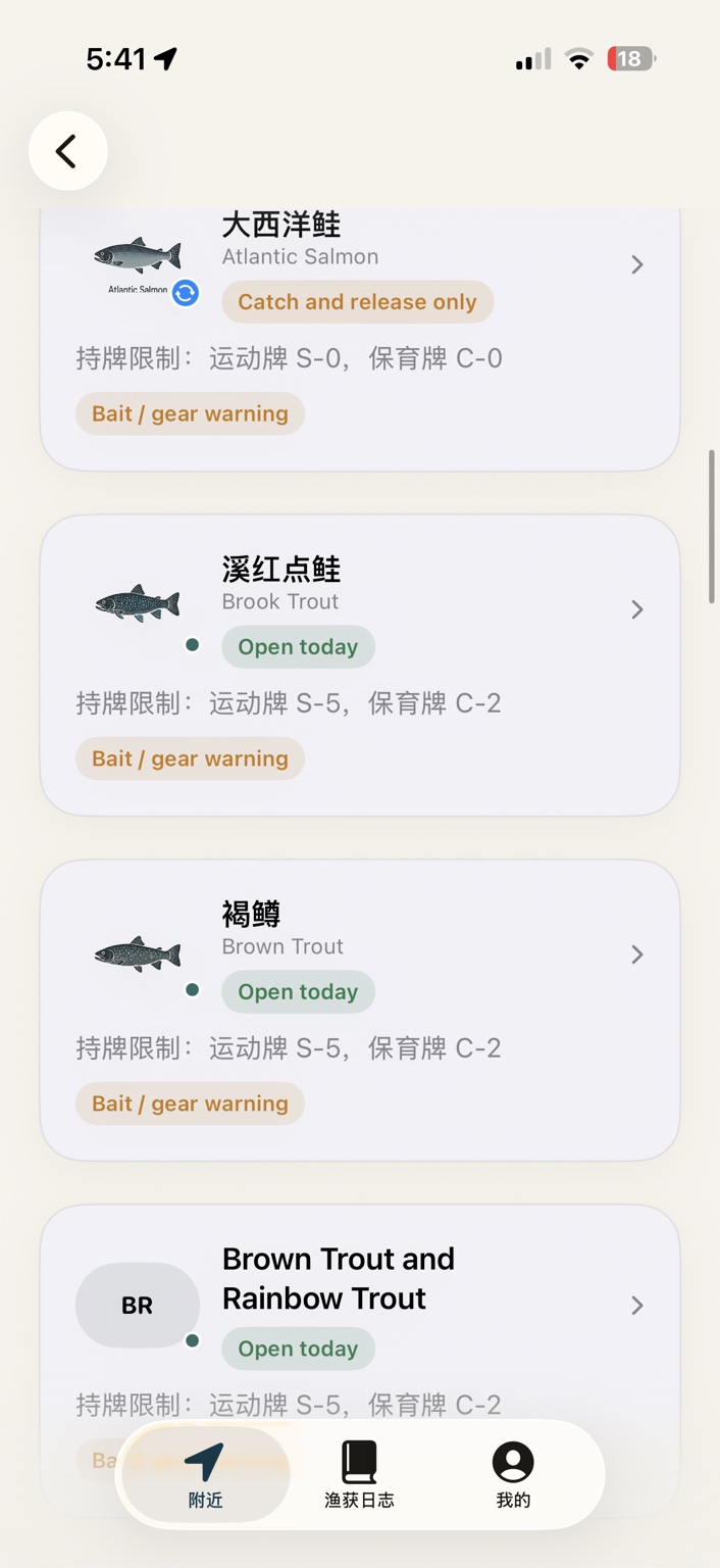 Species list